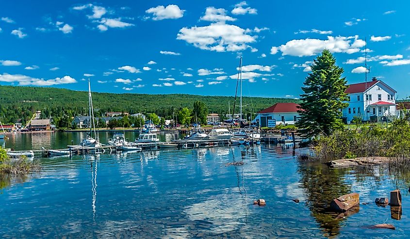 US Coast Guard Station of North Superior at Grand Marais, Minnesota on Lake Superior.