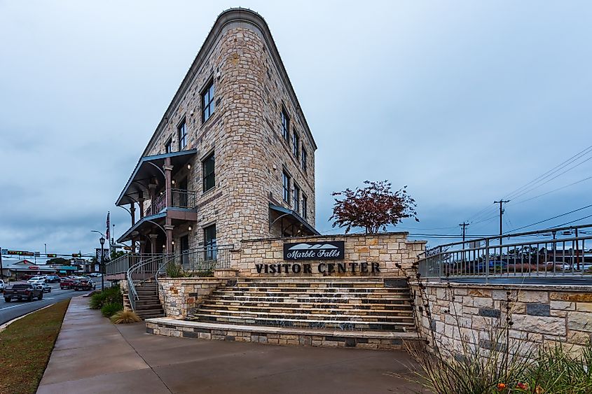 Marble Falls, Texas, visitor building in the city center