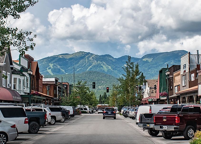 Street view in Whitefish, Montana