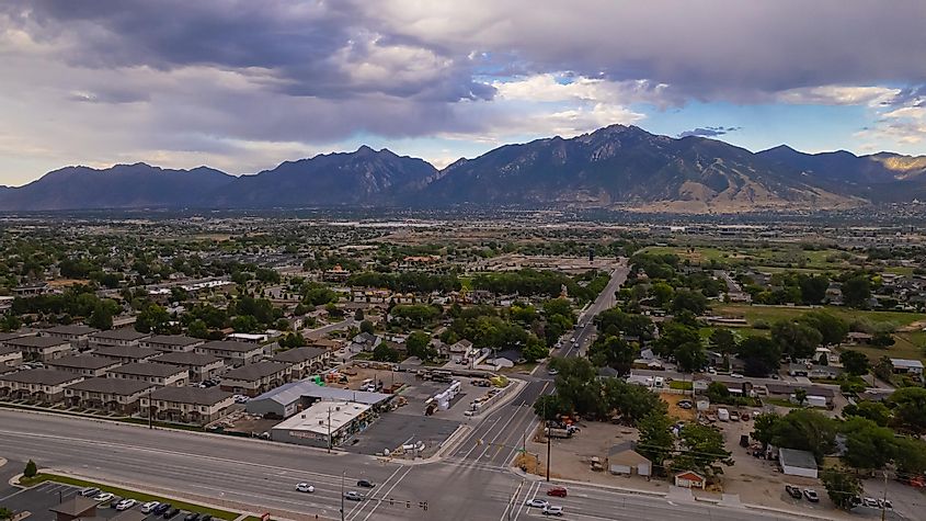 Aerial view of Springville, Utah