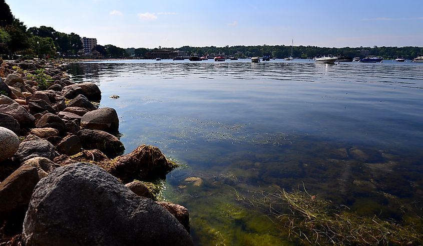 A beautiful view of the waters of Lake Geneva, Wisconsin