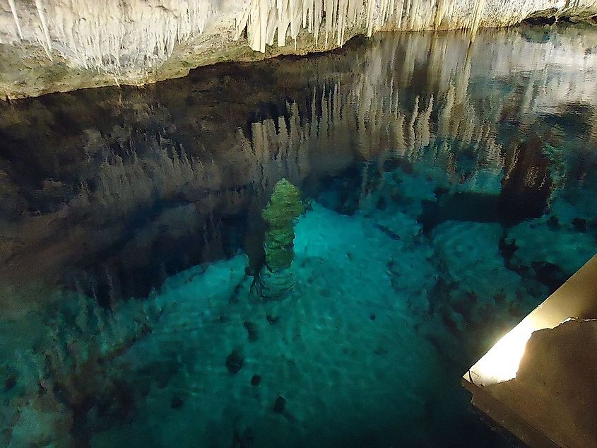 Crystal Cave, Bermuda is an example of an anchialine cave.