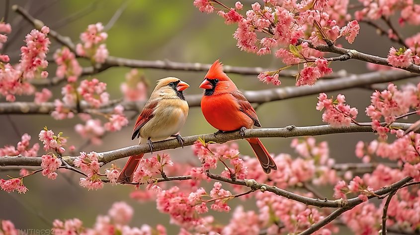 A pair of northern cardinals.