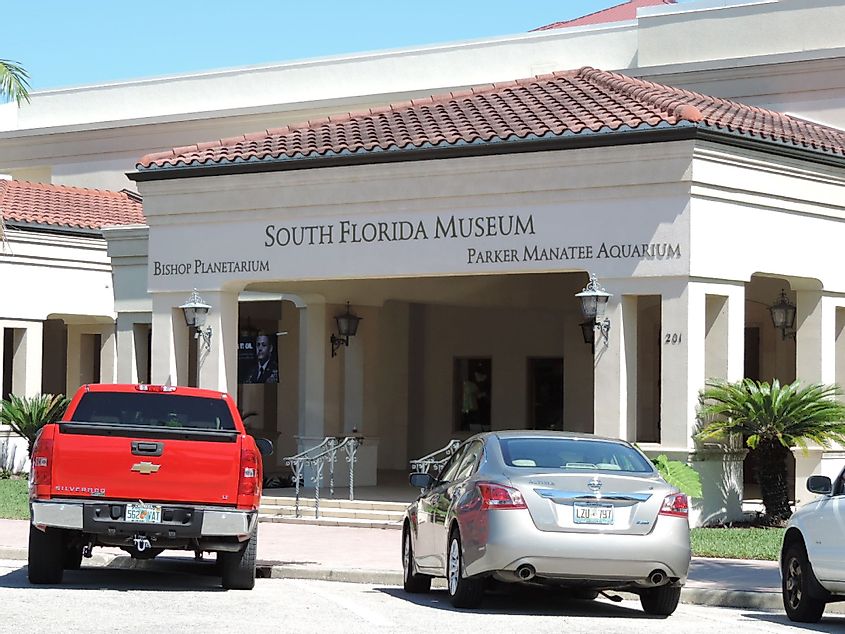 The main entrance of the South Florida Museum in Bradenton, Florida