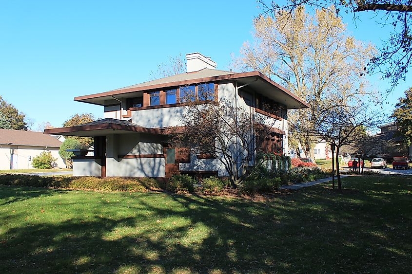 The historical Dr. G.C. Stockman House was designed by Frank Lloyd Wright