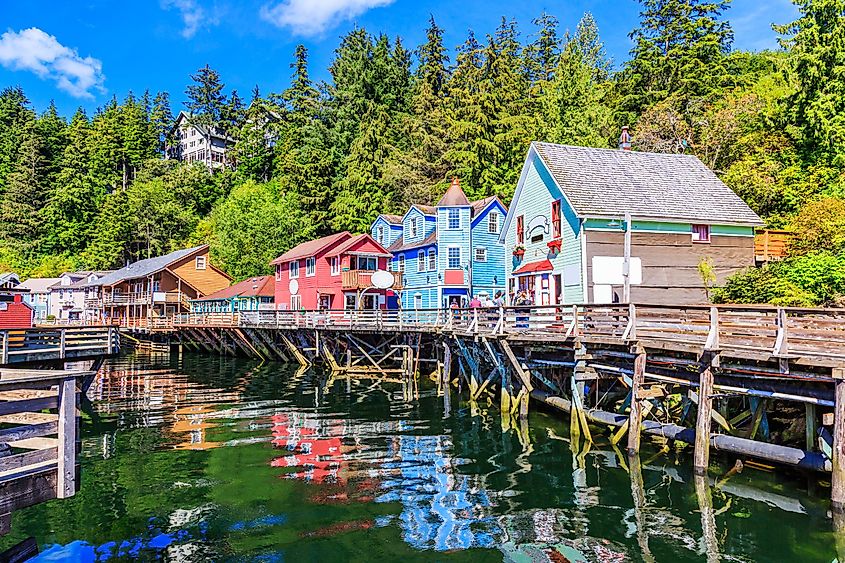 Ketchikan, Alaska. Creek Street, the historic broadwalk.