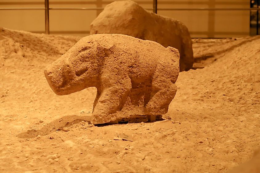 Statue of a wild boar from Göbekli Tepe; it's displayed in the Sanliurfa Museum in Turkey.
