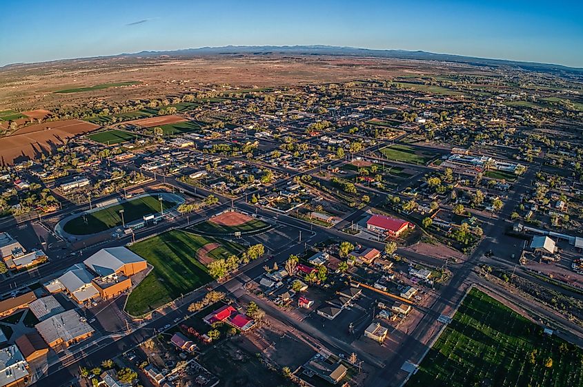 Aerial view of the small Arizona Town of Snowflake