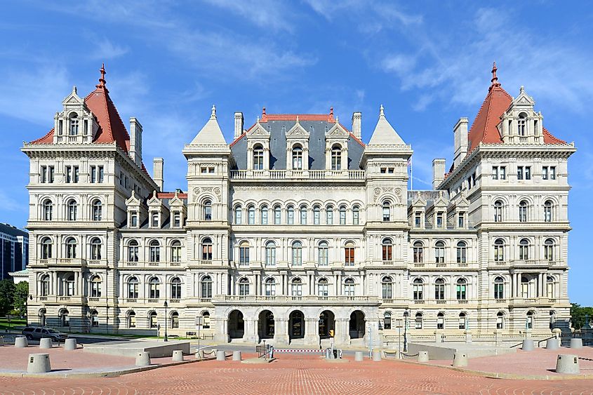 New York State Capitol building in downtown Albany, New York