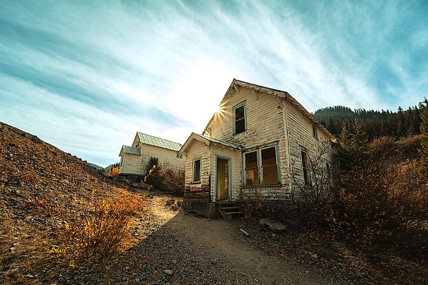 An abandoned house in the ghost town of Ironton near Ouray, Colorado.