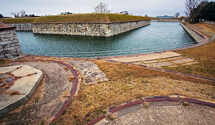 Fort Monroe in Hampton. Hampton, Virginia, USA.