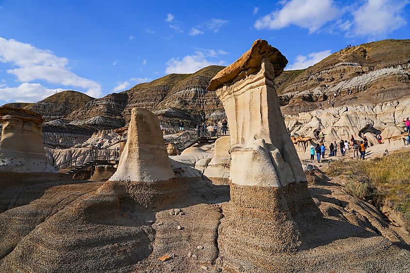 Willow Creek Hoodoos in the badlands near Drumheller, Alberta, Canada. 