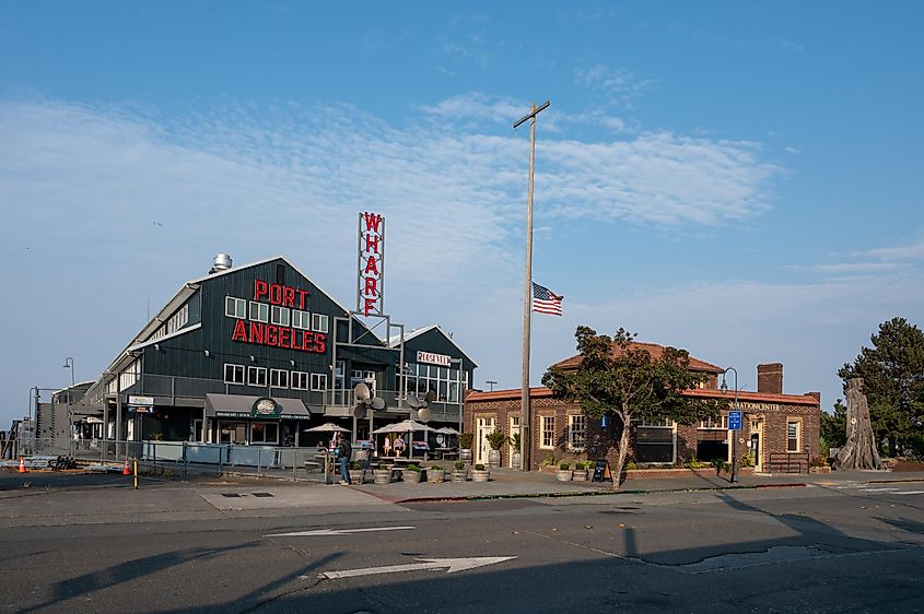 Port Angeles Wharf in Port Angeles, Washington.