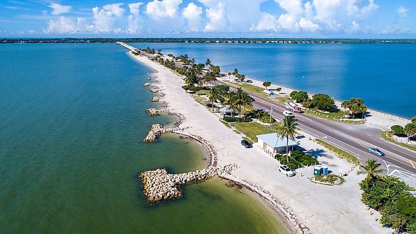 Aerial view of Sanibel, Florida.