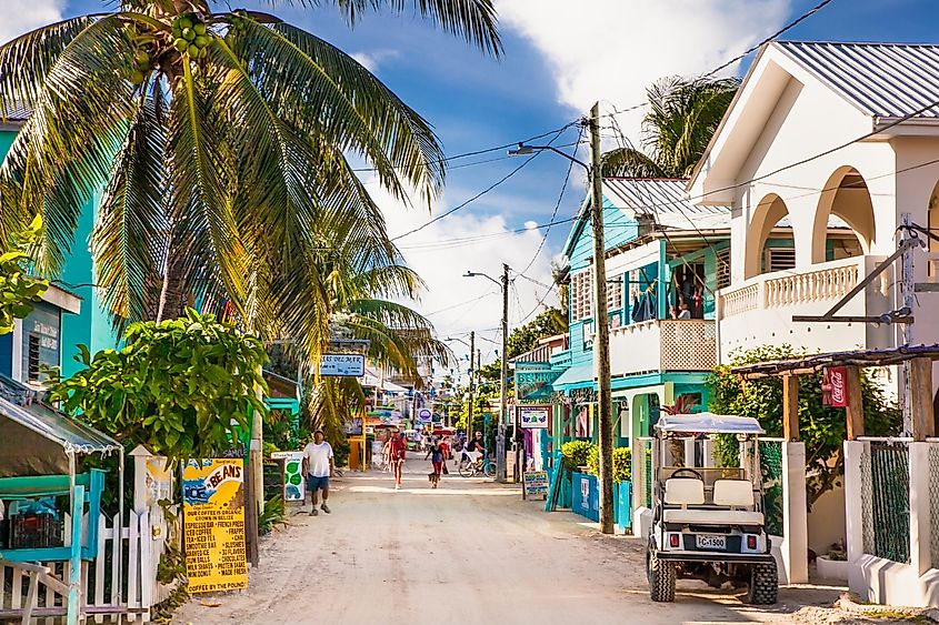 Playa Asuncion street at Caye Caulker island, Belize, Central America. Image used under license from Shutterstock.com.
