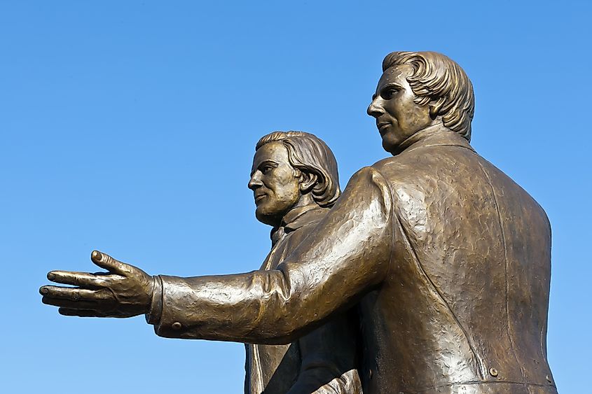 The This Is the Place Monument in Salt Lake City, Utah.