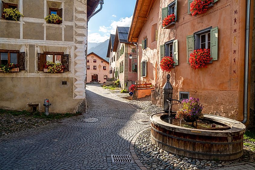 The peaceful town of Guarda in Switzerland.