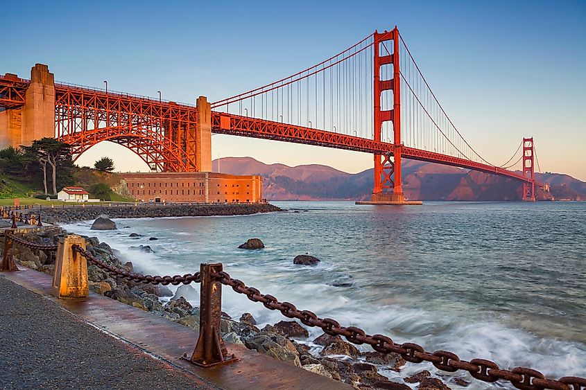 The Golden Gate Bridge in San Francisco, California.