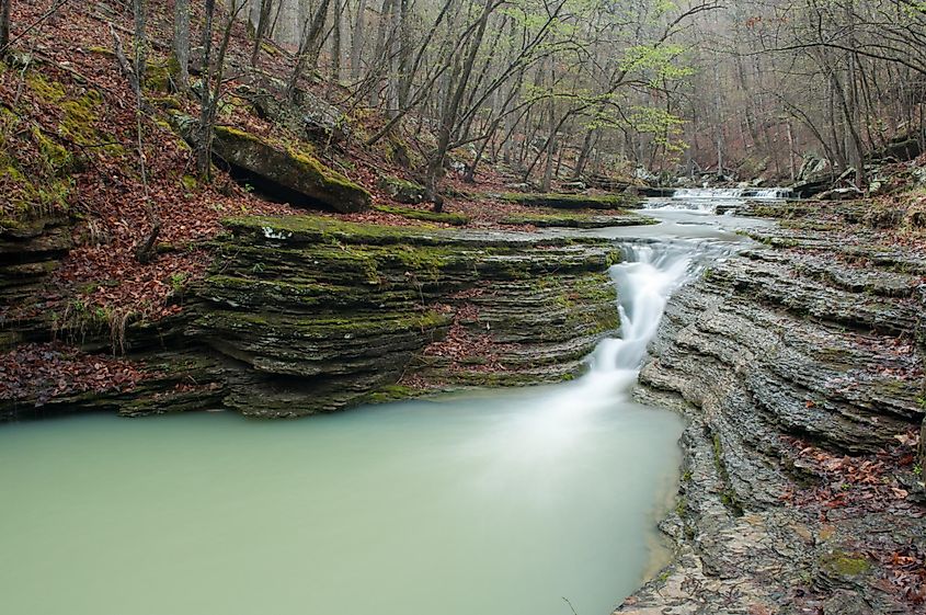 A small cascade along spirits creek near the Ozark Highland Trail.