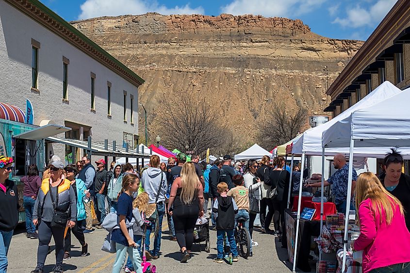 Crowd at the International Honeybee Festival in Palisade, Colorado.