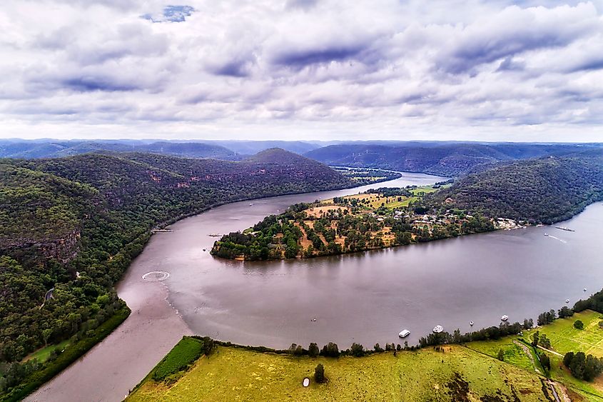 Macdonald River merging into the Hawkesbury River