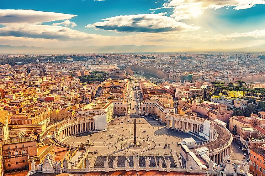 An aerial view of Vatican City, the world's smallest country.