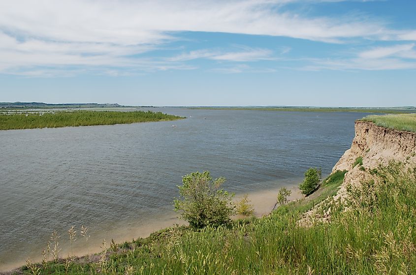 A view of Lake Oahe in Emmons County, North Dakota
