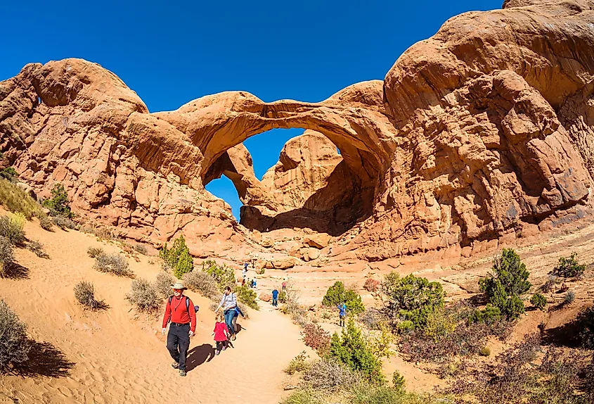 The Double Arch in Arches National Park, Moab, Utah. Image credit Fotoluminate LLC via Shutterstock