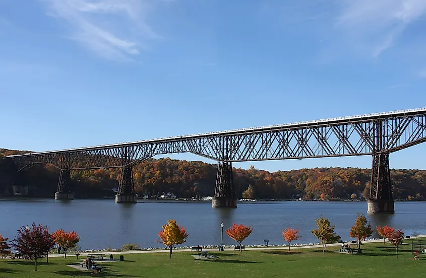 View of the Poughkeepsie Railroad Bridge, also known as the Walkway over the Hudson