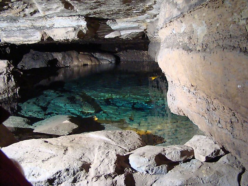 Inside the Mystery Cave State Park, Minnesota.