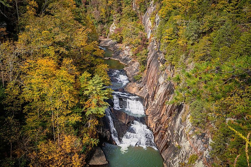 The spectacular Tallulah Falls, Georgia.
