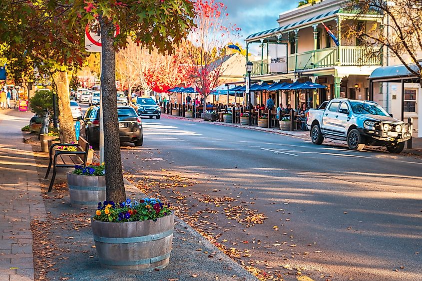 Buildings along the main street in Hahndorf, South Australia.