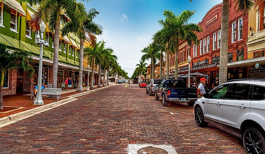 Beautiful First street view in old town Fort Myers