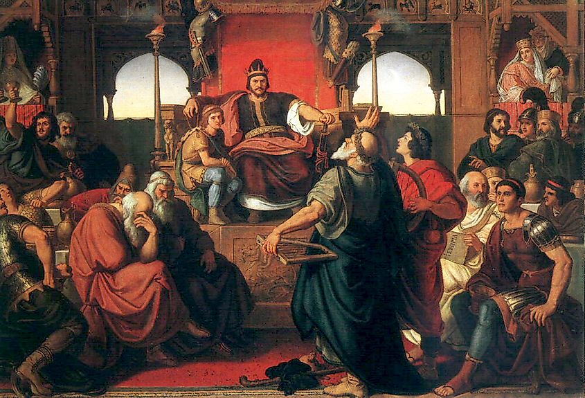 Mór Than's 19th century painting of The Feast of Attila, based on a fragment of Priscus