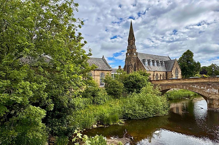 Morpeth, Northumberland with bridge and river Image credit Bryan Dearsley