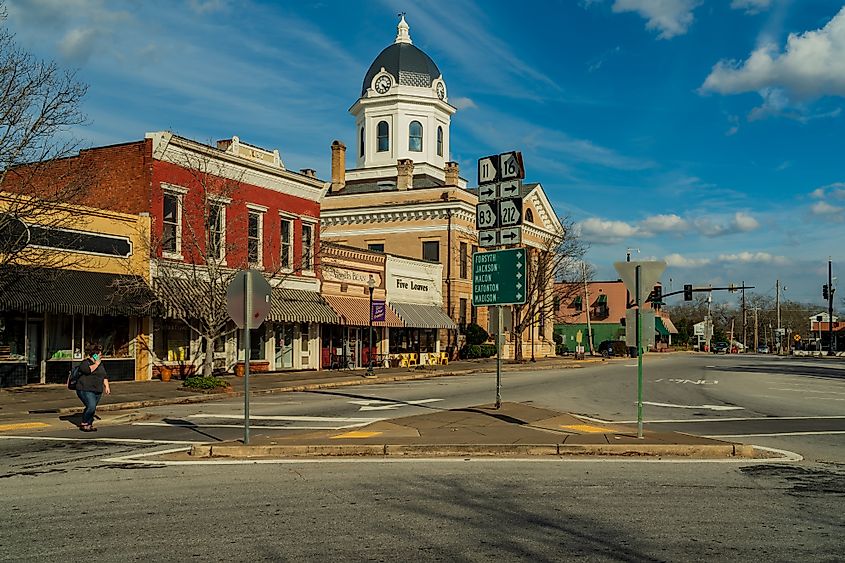 Courthouse Square and the Jefferson County Courthouse in Monticello, Florida. Editorial credit: Georges_Creations / Shutterstock.com
