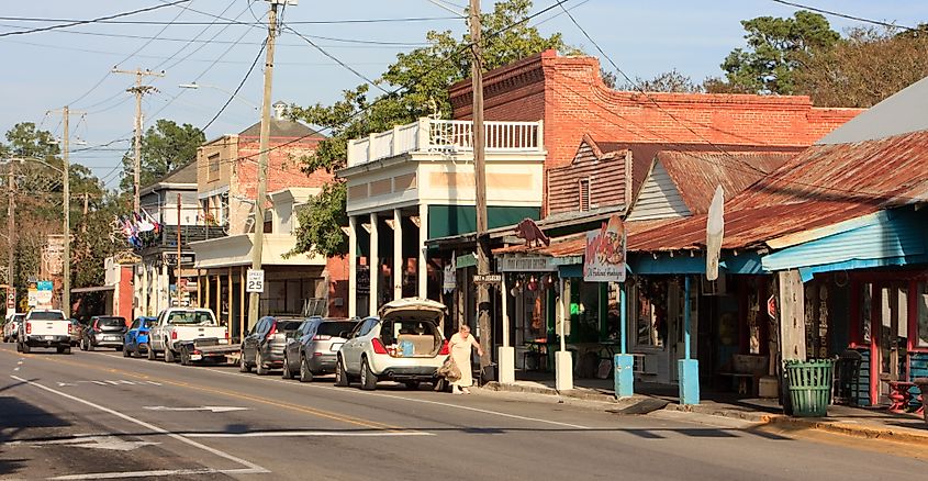 East Bridge Street in downtown Breaux Bridge, Louisiana
