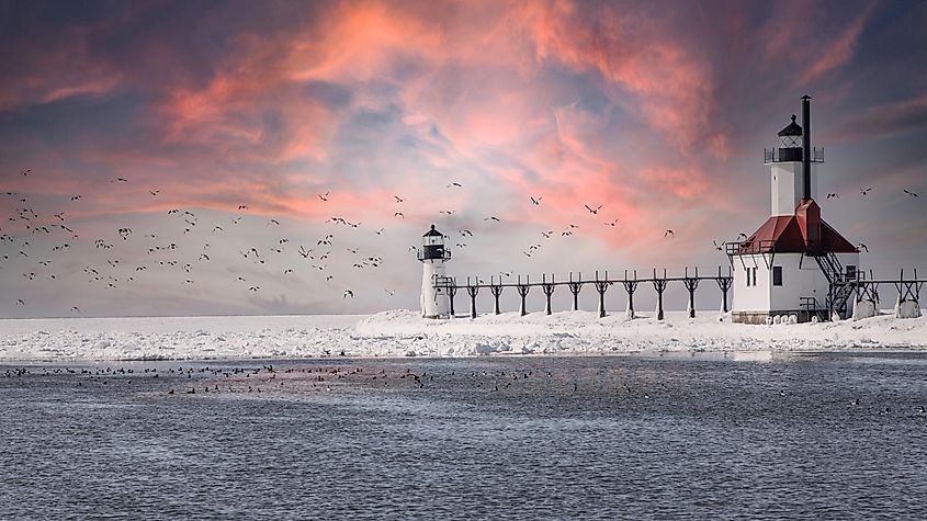 Sunset at St. Joseph Michigan Lighthouse