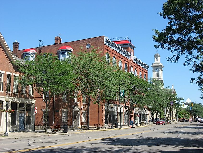 Central business district in Chillicothe, Ohio