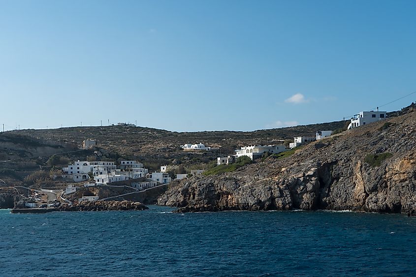Harbour at Potamos on Antikythera, the island off whose coast the Antikythera shipwreck was discovered.
