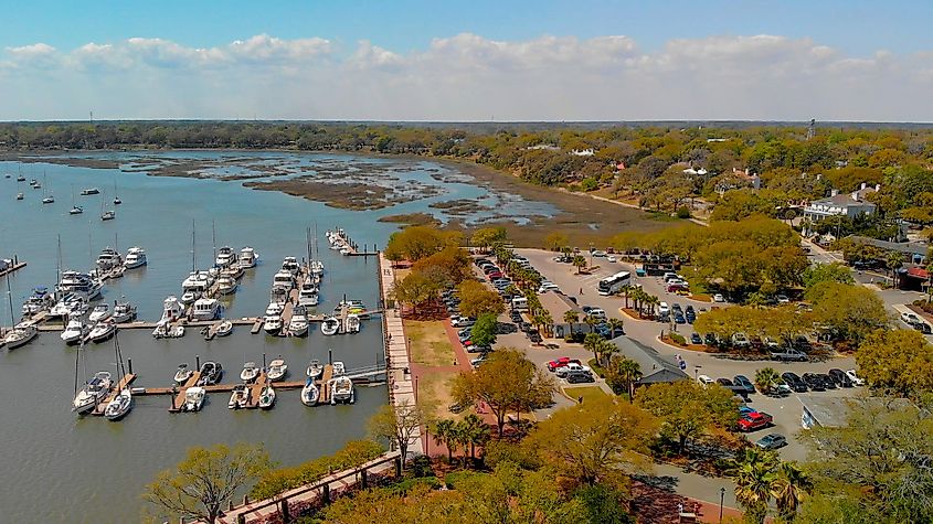 Aerial view of Beaufort, South Carolina