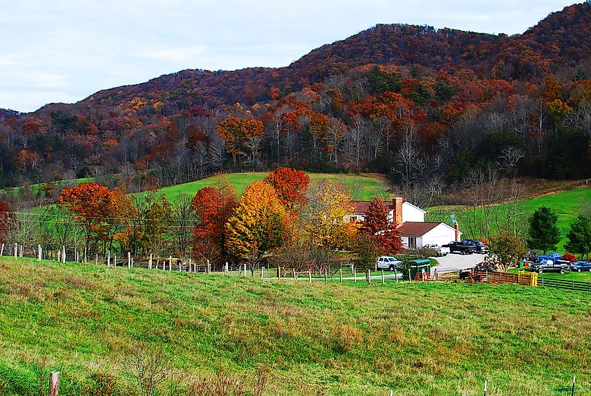 Beautiful countryside near Blacksburg, Virginia.