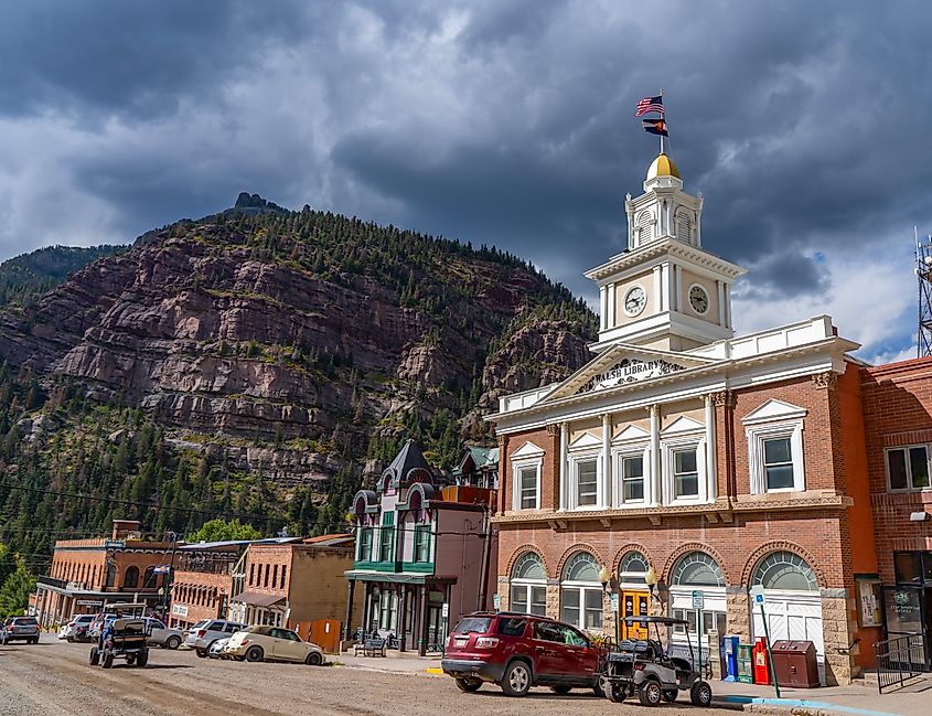 The historic Walsh Library in Ouray, Colorado.
