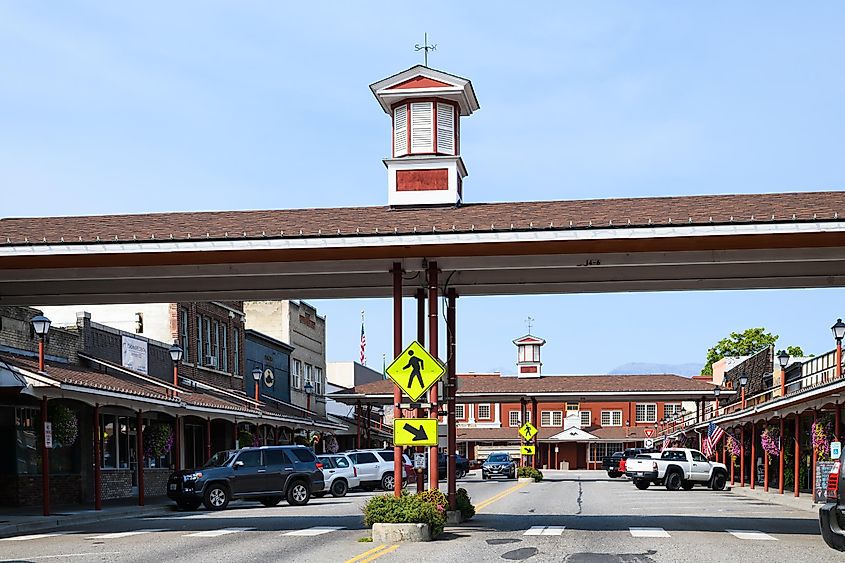 Cottage Avenue in Cashmere Washington is notable for its pair of covered crosswalks