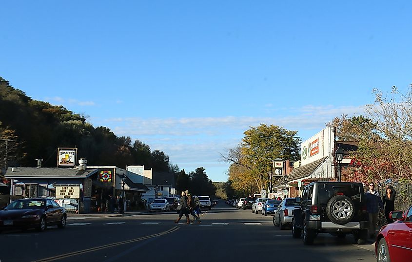 Scene from downtown Taylors Falls, Minnesota