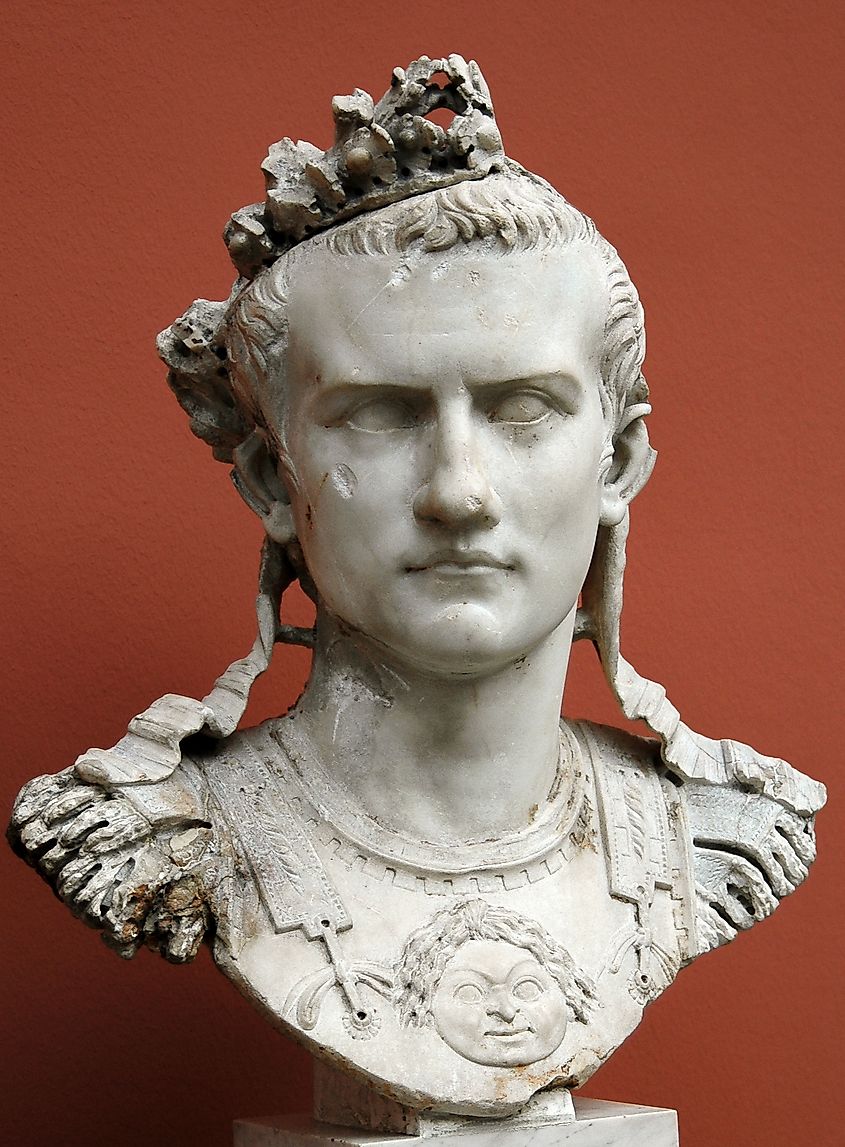 The bust of Roman Emperor Caligula.