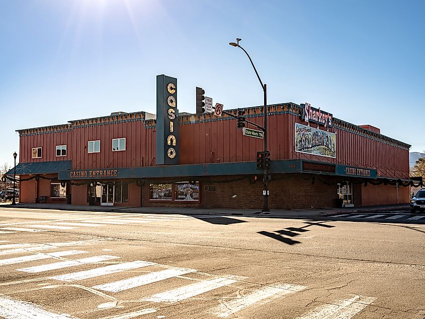 Historic Sharkey's Casino located on Highway 395 in downtown Gardnerville, Nevada.
