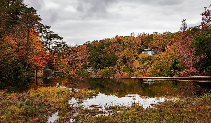 Autumn at Little River above DeSoto Falls, Mentone, Alabama.