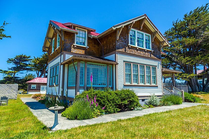 Historic Home of Lightkeeper of Point Cabrillo Lighthouse in Mendocino, California