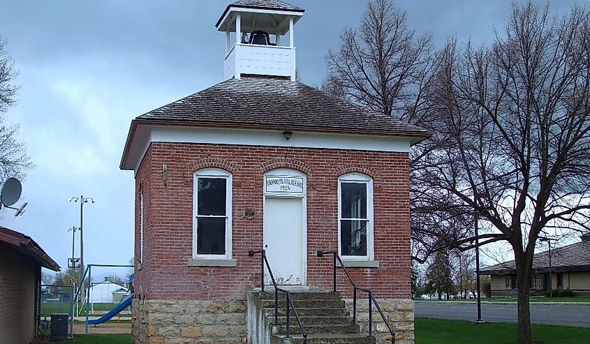 The old Franklin City Hall, a historic building in Franklin, Idaho, United States.